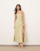 ARRANGE ARRANGE square cut bandeau midi dress in light olive-Green - 1