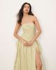ARRANGE ARRANGE square cut bandeau midi dress in light olive-Green - 2