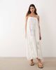 ARRANGE ARRANGE square cut embroidered midi dress in white - 2