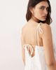 ARRANGE ARRANGE square cut embroidered midi dress in white - 3