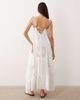 ARRANGE ARRANGE square cut embroidered midi dress in white - 4