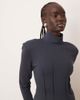 ARRANGE ARRANGE structured jersey top with padded shoulder in charcoal-Gray - 1