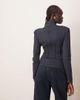 ARRANGE ARRANGE structured jersey top with padded shoulder in charcoal-Gray - 3