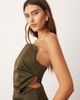 ARRANGE ARRANGE structured satin bandeau maxi dress in olive-Green - 2