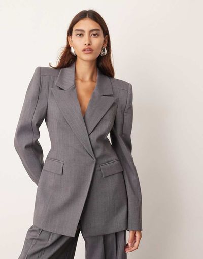 ARRANGE ARRANGE structured tailored blazer in slate gray - part of a set