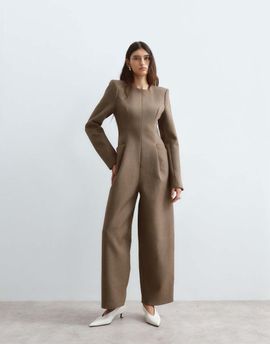 ARRANGE ARRANGE structured tailored jumpsuit in tobacco-Brown
