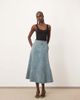 ARRANGE ARRANGE suede circle midi skirt in light blue - 1