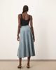 ARRANGE ARRANGE suede circle midi skirt in light blue - 2