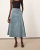 ARRANGE ARRANGE suede circle midi skirt in light blue - 3