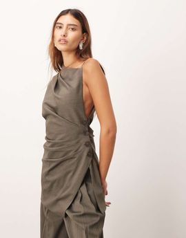 ARRANGE ARRANGE tailored asymmetric top in dark khaki green - part of a set