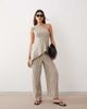 ARRANGE ARRANGE tailored barrel leg pants in buttermilk stripes - part of a set-Yellow - 1