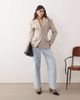 ARRANGE ARRANGE tailored cinched waist blazer in taupe-Neutral - 2