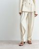ARRANGE ARRANGE tapered fold detail tailored pants in cream - part of a set-White - 4