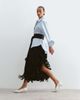 ARRANGE ARRANGE textural satin loop column midi skirt in black - 1