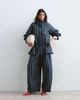 ARRANGE ARRANGE textured barrel leg pants in navy striped print - part of a set-Multi - 1