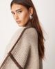ARRANGE ARRANGE thick rib knit high neck sweater in oatmeal and chocolate - part of a set-Neutral - 3