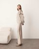 ARRANGE ARRANGE thick rib knit pants in oatmeal and chocolate - part of a set-Neutral - 1