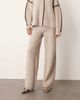 ARRANGE ARRANGE thick rib knit pants in oatmeal and chocolate - part of a set-Neutral - 3
