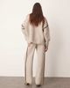 ARRANGE ARRANGE thick rib knit pants in oatmeal and chocolate - part of a set-Neutral - 4