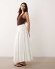 ARRANGE ARRANGE tie front wrap maxi skirt in white - 2