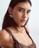 ARRANGE ARRANGE tie shoulders satin maxi dress in chocolate-Brown - 3