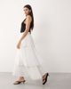 ARRANGE ARRANGE tiered pleated midaxi skirt in white - 1