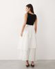 ARRANGE ARRANGE tiered pleated midaxi skirt in white - 3