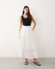 ARRANGE ARRANGE tiered pleated midaxi skirt in white - 4