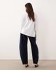 ARRANGE ARRANGE Tova tapered curved leg jeans with cuffed hem in blue black-Navy - 2