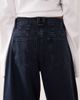ARRANGE ARRANGE Tova tapered curved leg jeans with cuffed hem in blue black-Navy - 4