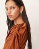 ARRANGE ARRANGE twist shoulder long sleeve hybrid maxi dress in caramel-Brown - 3