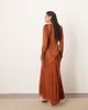 ARRANGE ARRANGE twist shoulder long sleeve hybrid maxi dress in caramel-Brown - 4
