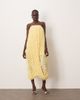 ARRANGE ARRANGE twisted drape bandeau midi dress in sequin fringe in buttermilk-Yellow - 1