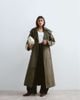ARRANGE ARRANGE two tone lapel double breasted trench coat in khaki green - 1