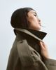 ARRANGE ARRANGE two tone lapel double breasted trench coat in khaki green - 2