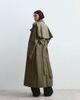 ARRANGE ARRANGE two tone lapel double breasted trench coat in khaki green - 4