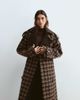ARRANGE ARRANGE two tone lapel double breasted trench coat in plaid-Multi - 2