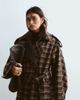 ARRANGE ARRANGE two tone lapel double breasted trench coat in plaid-Multi - 3