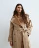 ARRANGE ARRANGE two tone lapel double breasted trench coat in tan-Brown - 4