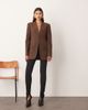 ARRANGE ARRANGE ultimate collarless straight blazer in chocolate-Brown - 1