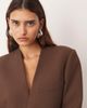 ARRANGE ARRANGE ultimate collarless straight blazer in chocolate-Brown - 3