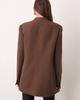 ARRANGE ARRANGE ultimate collarless straight blazer in chocolate-Brown - 4