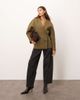 ARRANGE ARRANGE ultimate heavy twill cinched waist sculpted blazer in olive-Green - 2