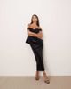 ARRANGE ARRANGE velvet off shoulder maxi dress with ruched bodice and column skirt in black - 1