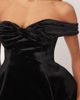 ARRANGE ARRANGE velvet off shoulder maxi dress with ruched bodice and column skirt in black - 2