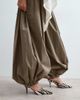 ARRANGE ARRANGE waist seam balloon leg pants in khaki-Green - 4