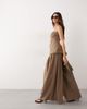 ARRANGE ARRANGE wide leg pants in chocolate stripes - part of a set-Brown - 1