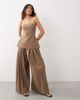 ARRANGE ARRANGE wide leg pants in chocolate stripes - part of a set-Brown - 2