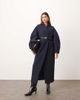 ARRANGE ARRANGE wool mix cinched waist ovoid sleeves coat in navy - 1