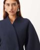 ARRANGE ARRANGE wool mix cinched waist ovoid sleeves coat in navy - 3